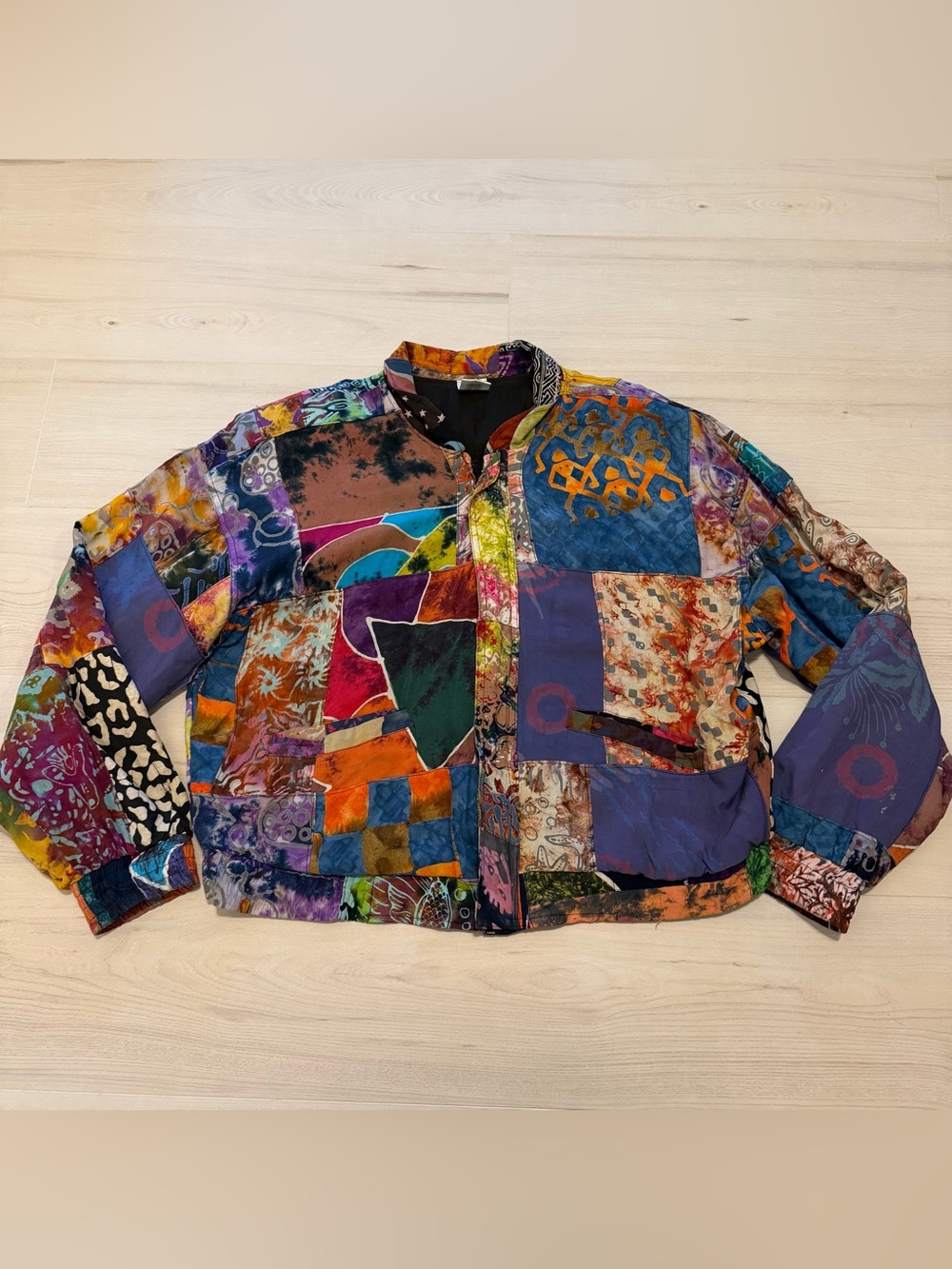 Women’s Colorful Patchwork Bomber Jacket Small